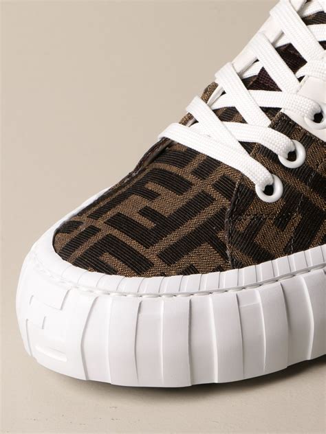 black and white fendi sneakers|Fendi men's white sneakers.